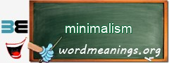 WordMeaning blackboard for minimalism